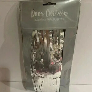 Way to Celebrate Silver Foil Fringe Door Curtain Party Decoration